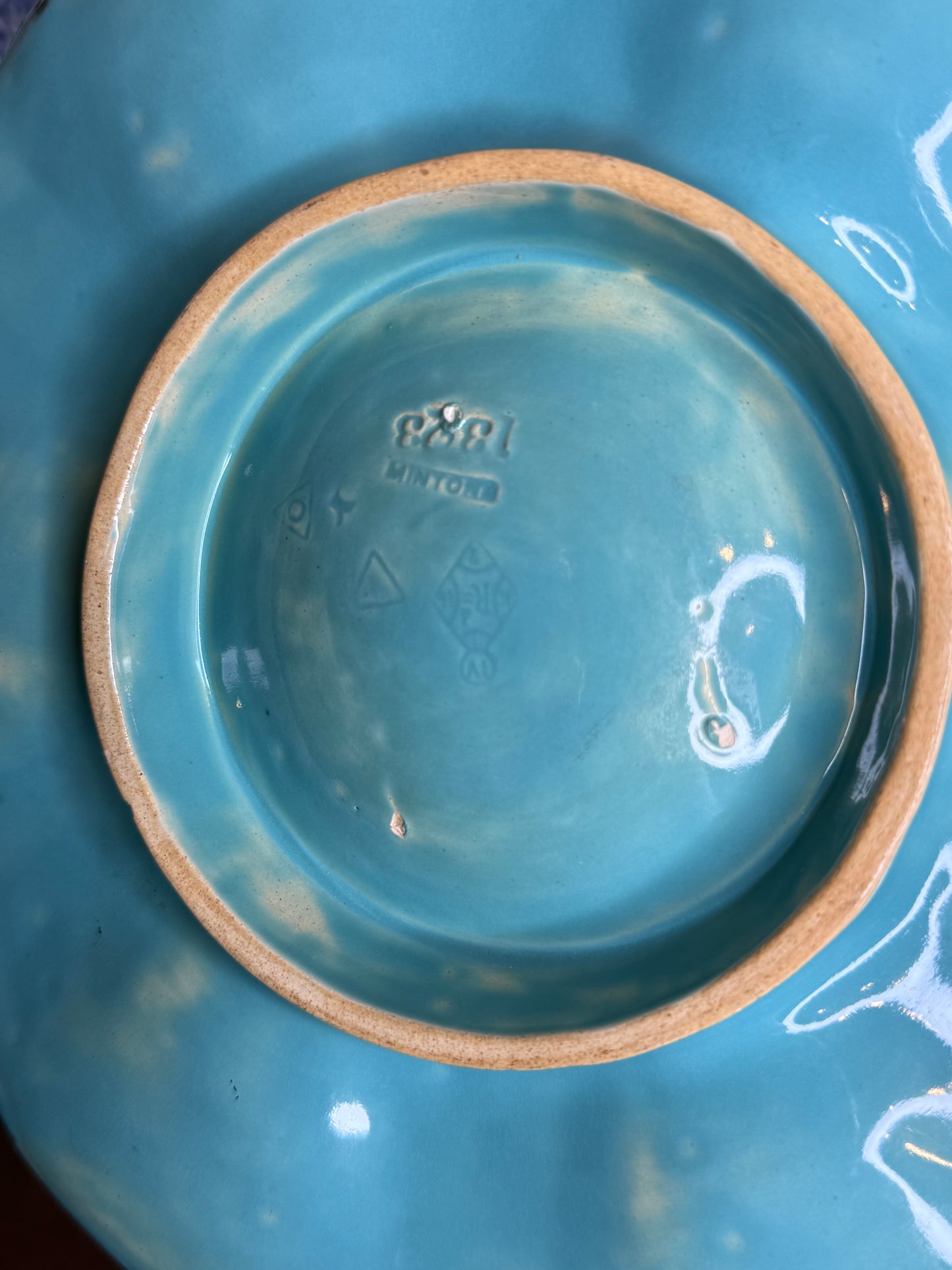 RESERVED - ANTIQUE BROWN/GREEN Minton Majolica plate