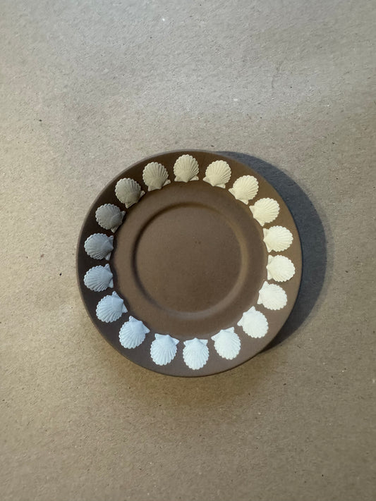 Reserved terracotta Wedgwood plate