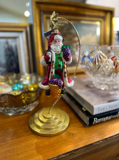 Christopher Radko “Merlot Merriment” Santa Glass Christmas Ornament | Retired 2010 | Poland