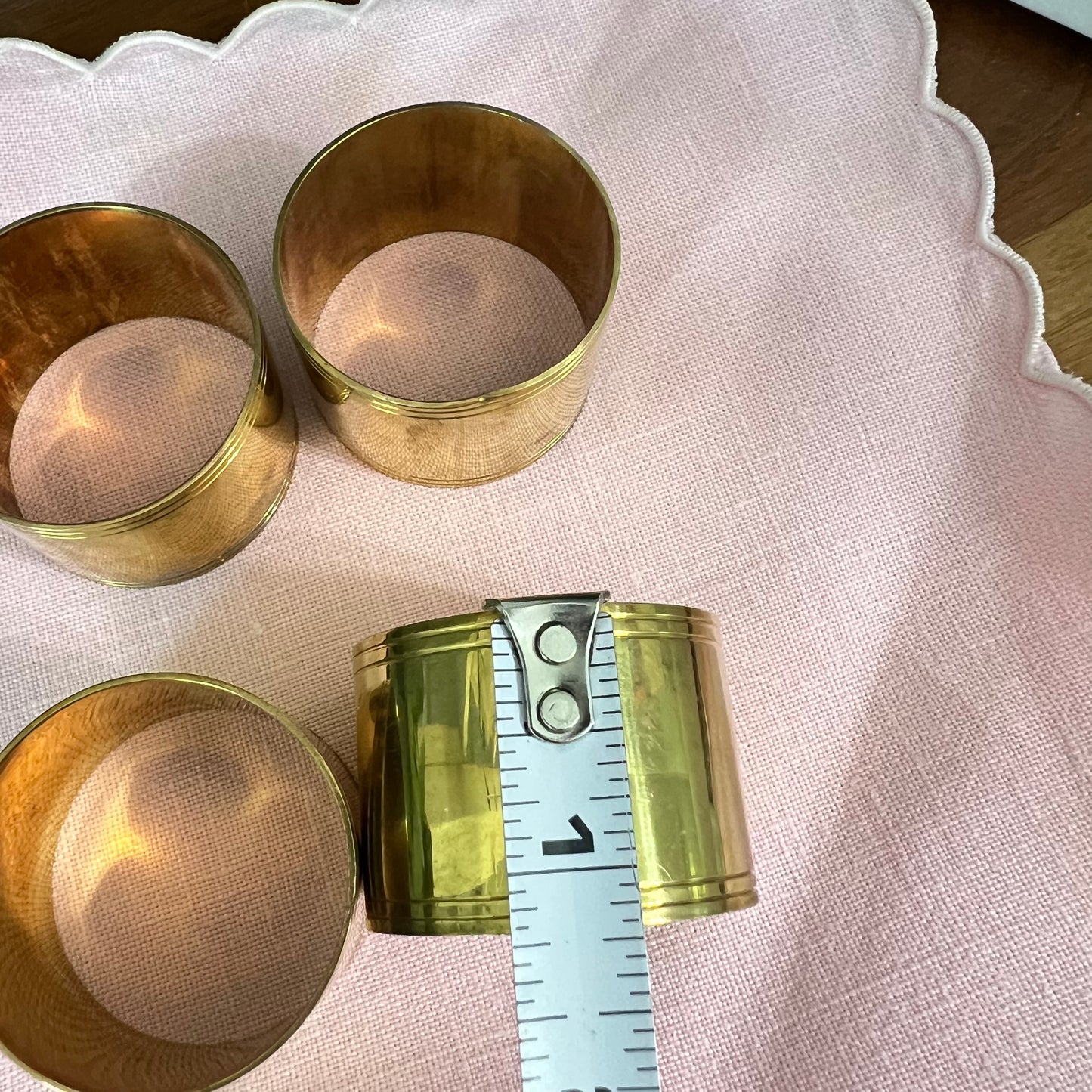 Set of 4 Vintage Brass Napkin Ring / Holders