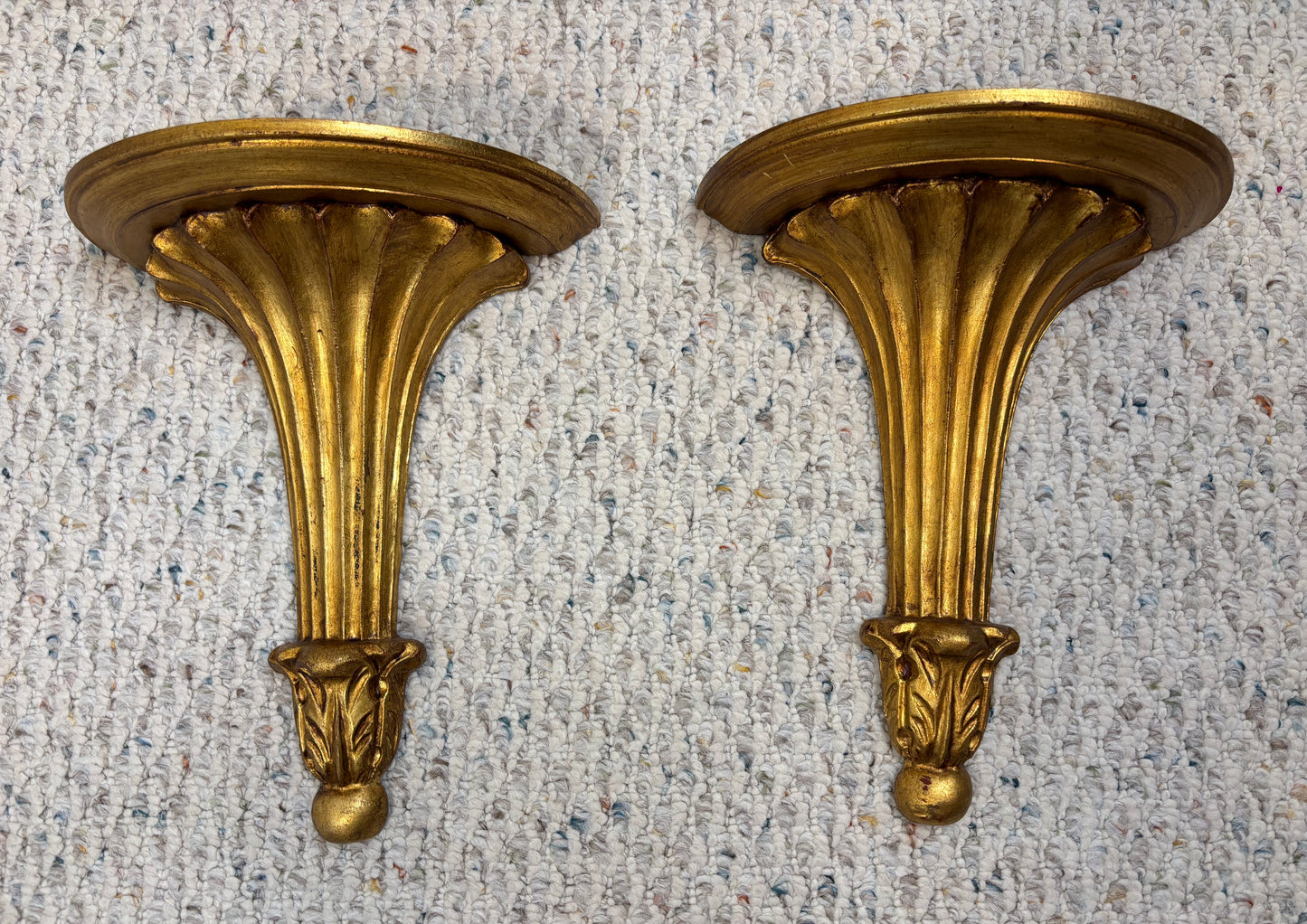 Gorgeous Italian Gilt Sconces Pair!