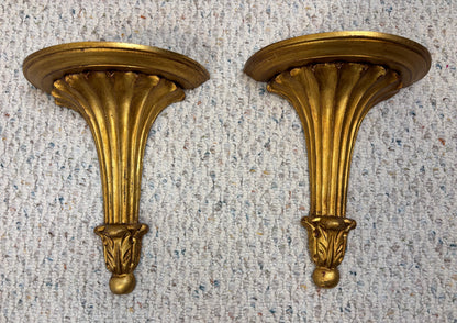 Gorgeous Italian Gilt Sconces Pair!