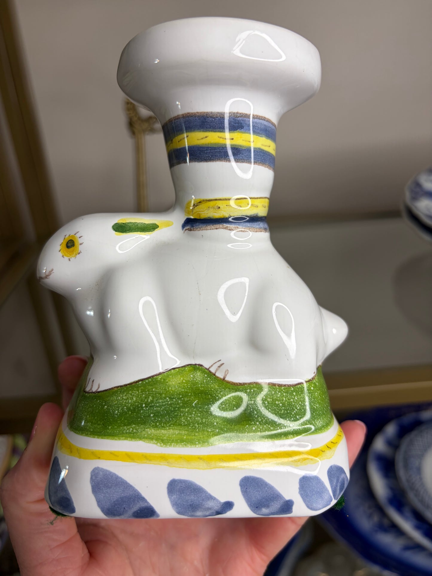 Reserved! Sweetest bunny candleholder! As is!