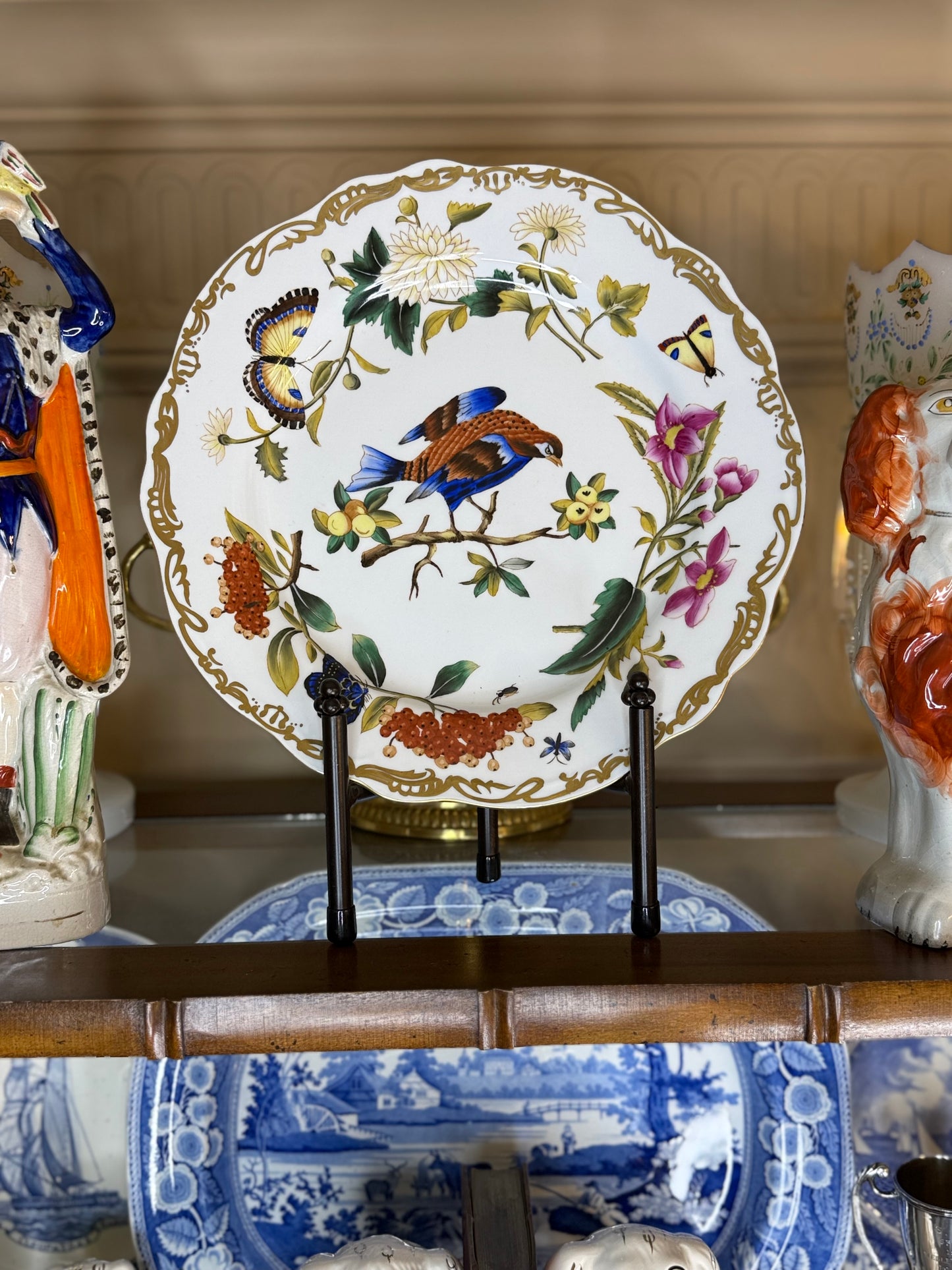 Chelsea House Porcelain Chargers Dia. 12.5" hand painted pair - Pristine!