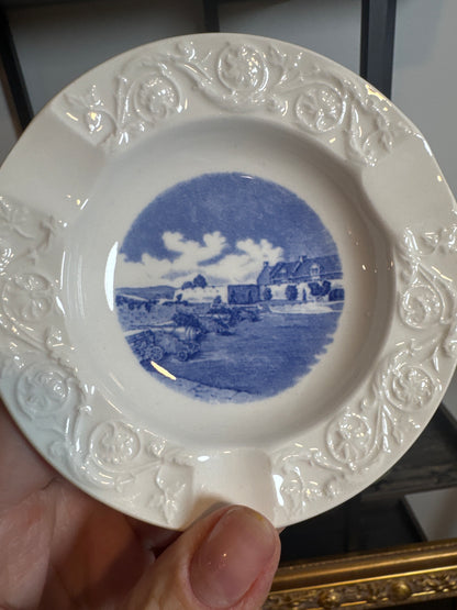 Wedgwood white blue dish Fort Ticonderoga ashtray