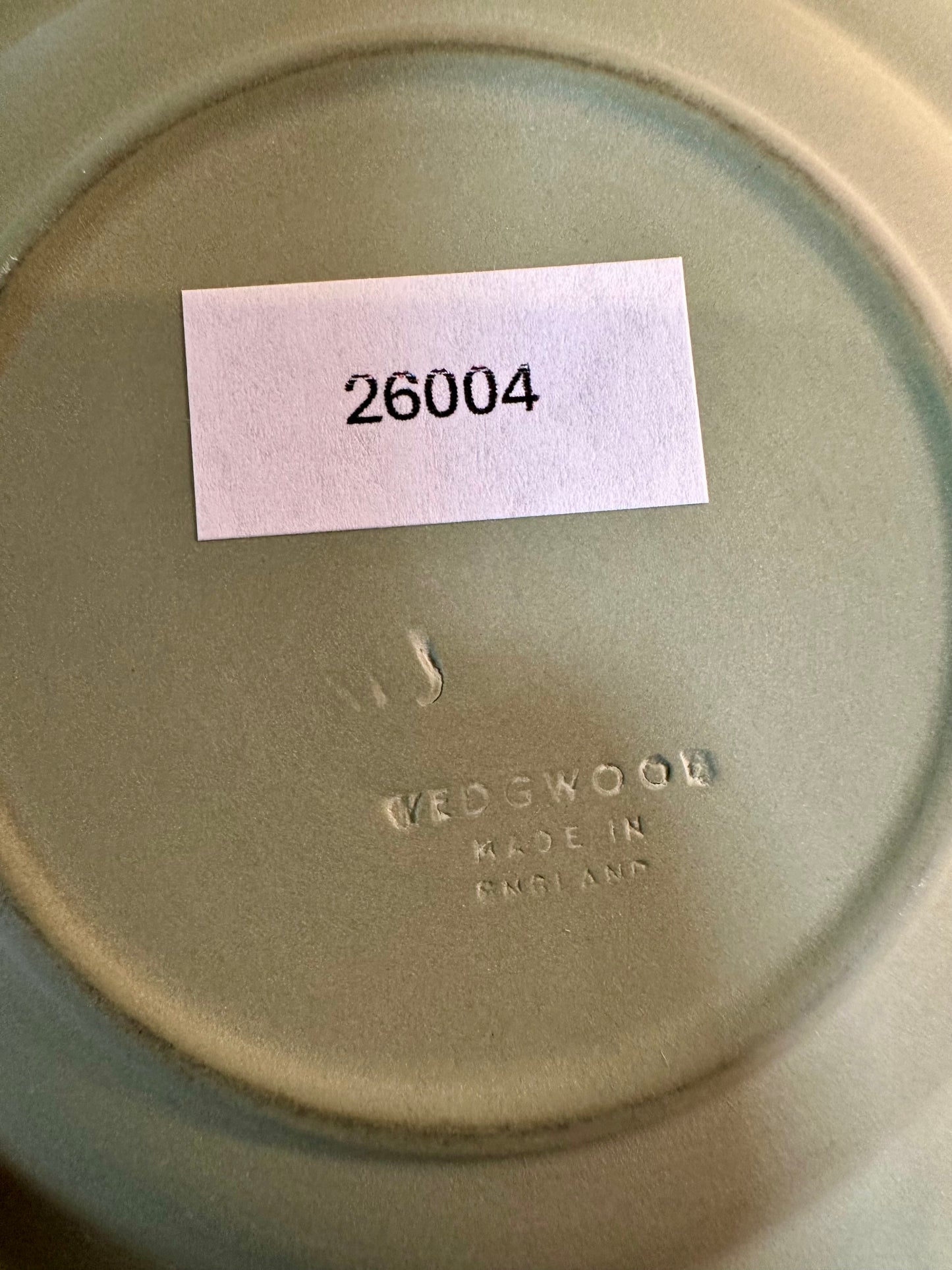 WEDGWOOD Sage Green Jasperware “Patrician” Round Tray / Sweet Dish, 4.5”