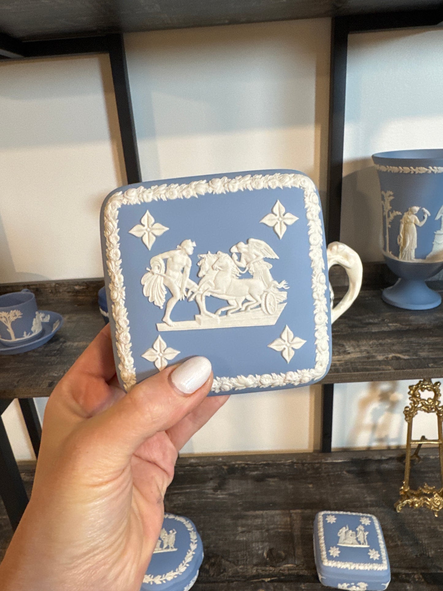 Wedgwood light blue square trinket box