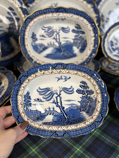 Vintage Booths Real Old Willow Oval Serving Dish | A8025 | 8.75” × 6.75”