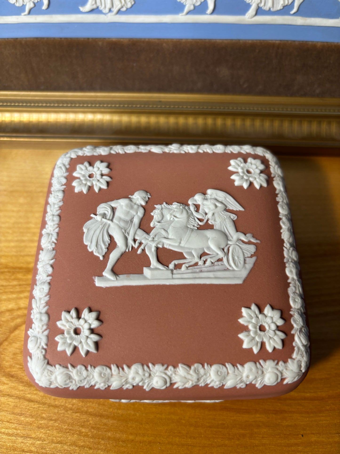 Wedgwood Jasperware terracotta lidded box!