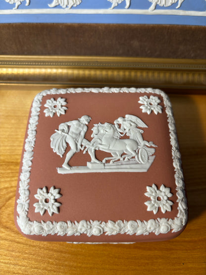 Wedgwood Jasperware terracotta lidded box!