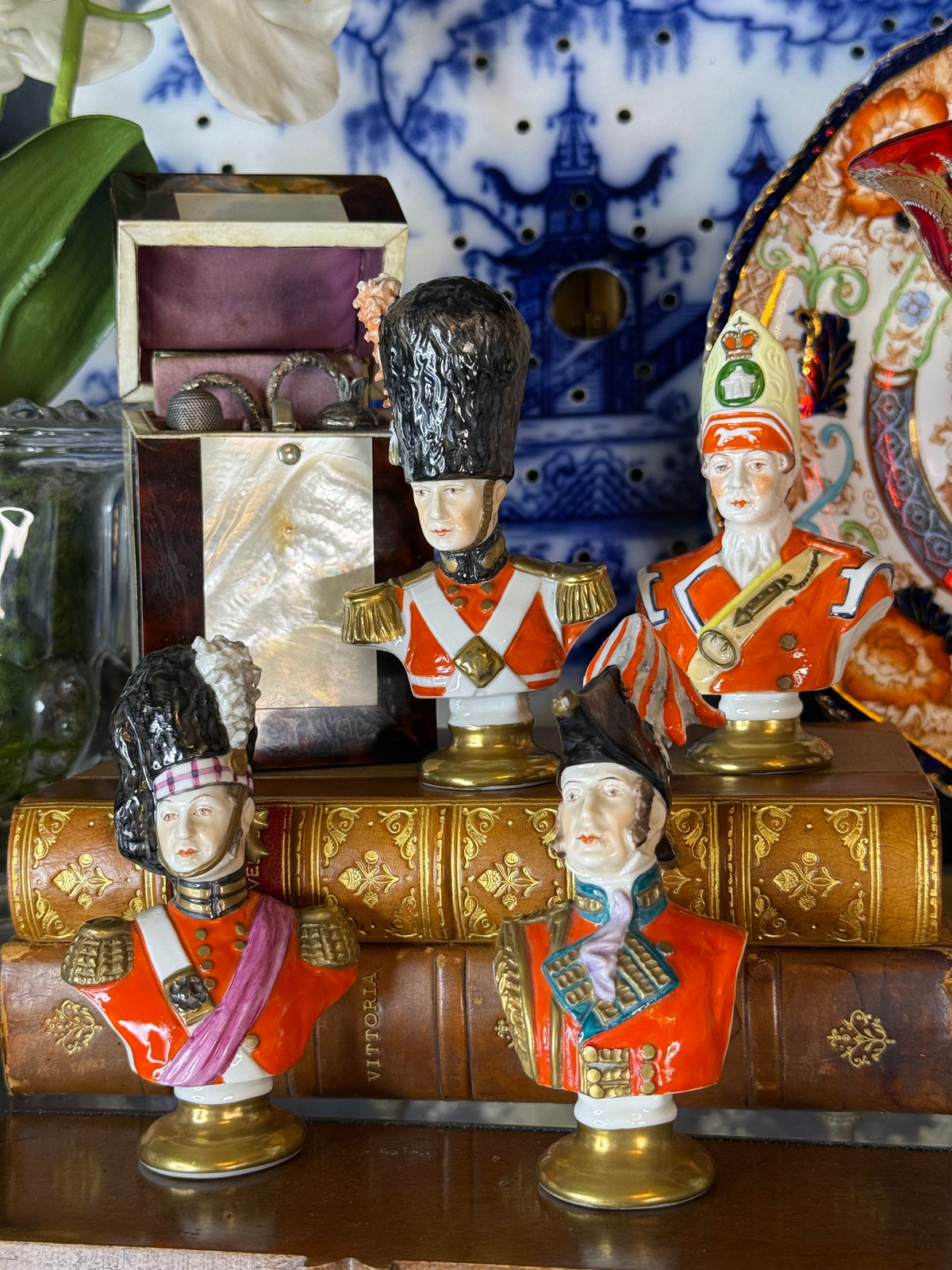 Rudolf Kämmer Volkstedt British Military Porcelain Busts, Set of 4 | Germany c.1940s | DA4611