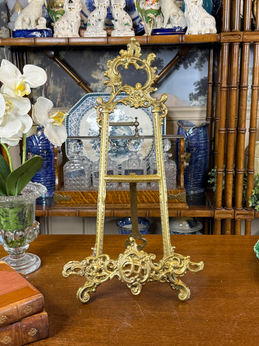 Vintage Inspired - Solid Brass Large 16” H × 8” W × 7.5” D | Art/Photo/Plate Easel Stand