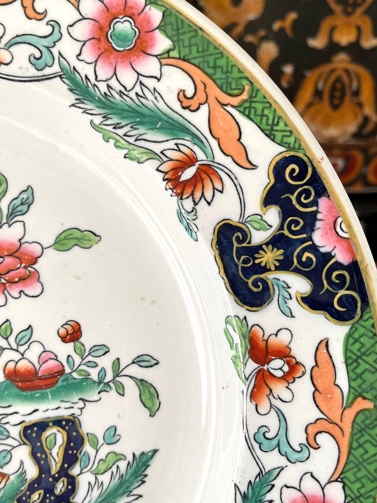 Live 09/15 Gorgeous Antique Ashworth / Vase And Table Pattern /Staffordshire Chinoiserie Plate With Swan