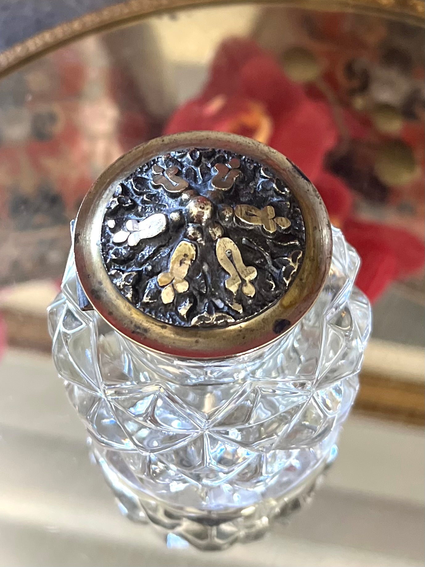 Live 06/02 Victorian French Crystal And Brass Inkwell
