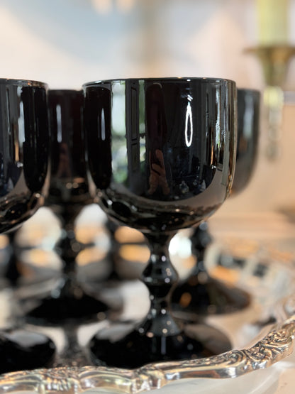Set (8) Carlo Moretti Black Cased Goblets