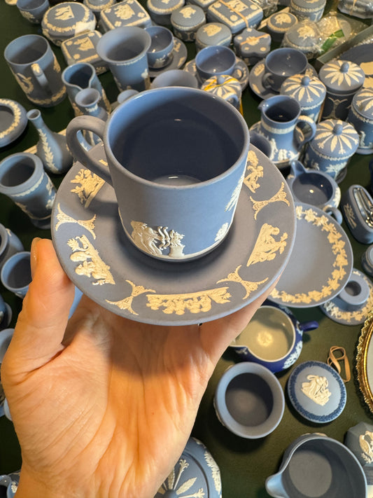 Wedgwood Lavender light blue espresso set cup and saucer