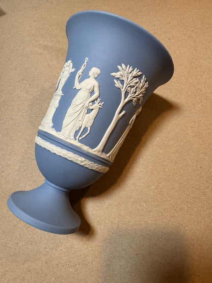 RESERVED - SHOPTHEPINKBOW - Live 06/15 blue lavender Wedgwood large trumpet vase