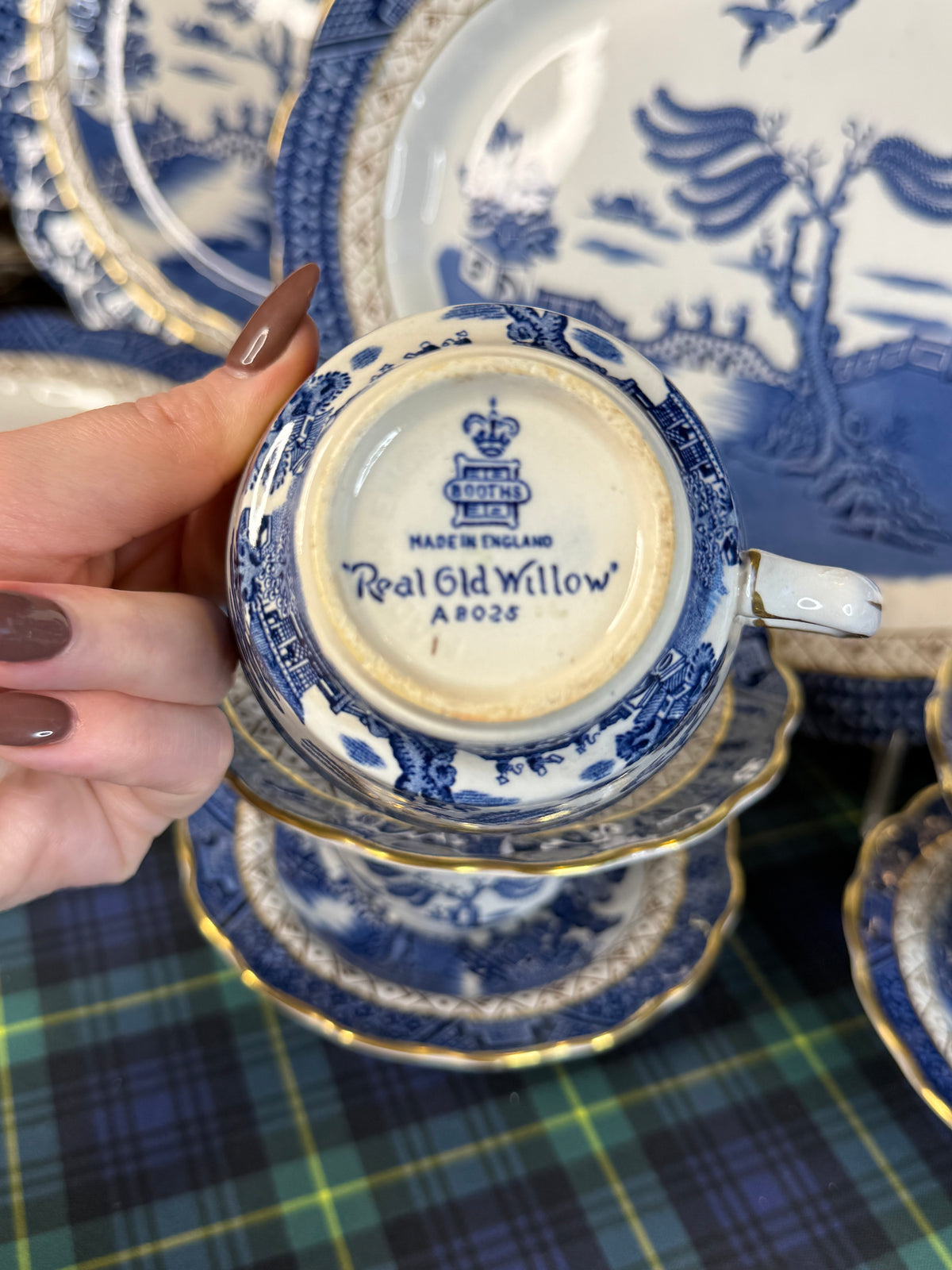 Vintage Booths Real Old Willow Cup  | A8025 | Made in England | 2 Available