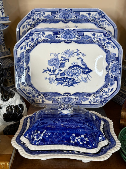 Antique Copeland Spode’s Tower Blue Transferware Covered Tureen | England c. 1895–1910 | DA4383
