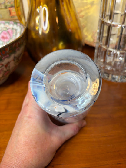 Lovely Kosta Boda swirled hand blown glass candleholder!