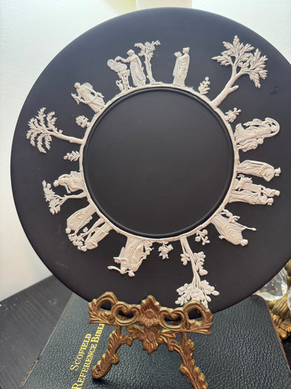 Rare Wedgwood black bassalt white large decorative plate