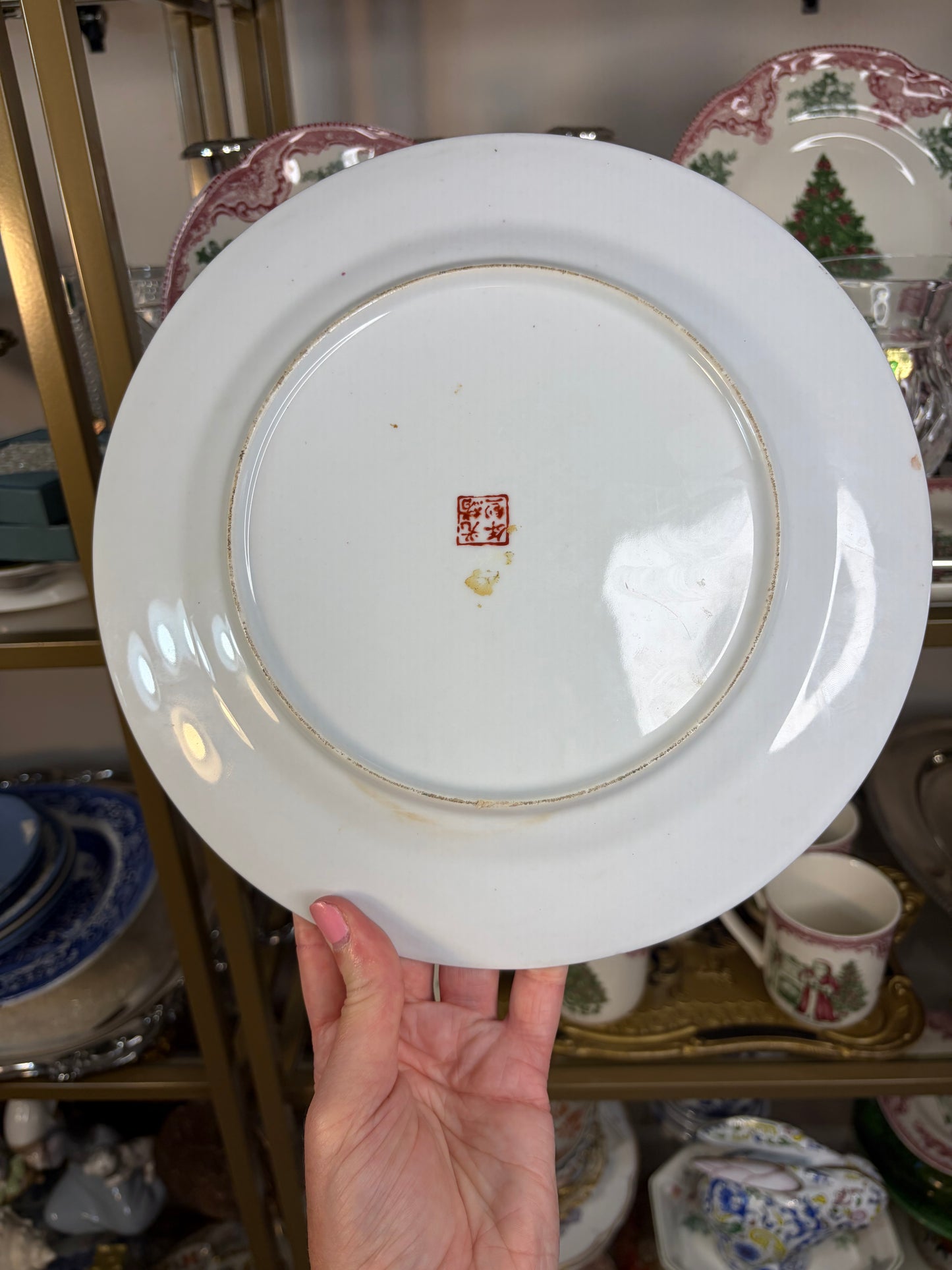 Lovely chinoiserie peacock plate!