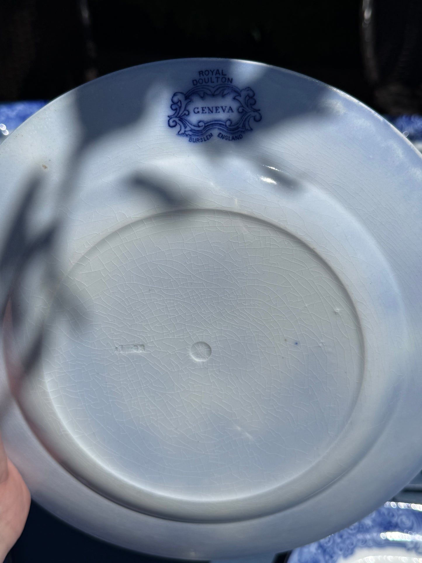 Antique c.1891–1902 Royal Doulton Geneva Blue Transferware Dinner Service | 23-Piece English Set