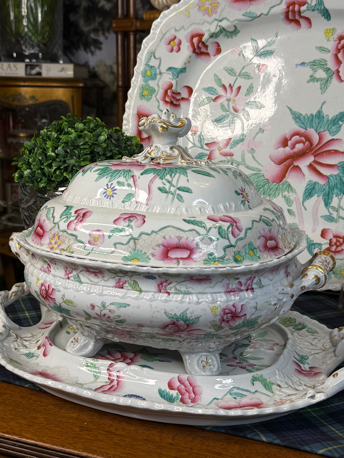 Antique Hicks & Meigh Stone China 6-Piece Tureen & Platter Serving Set | English Staffordshire | Circa 1820
