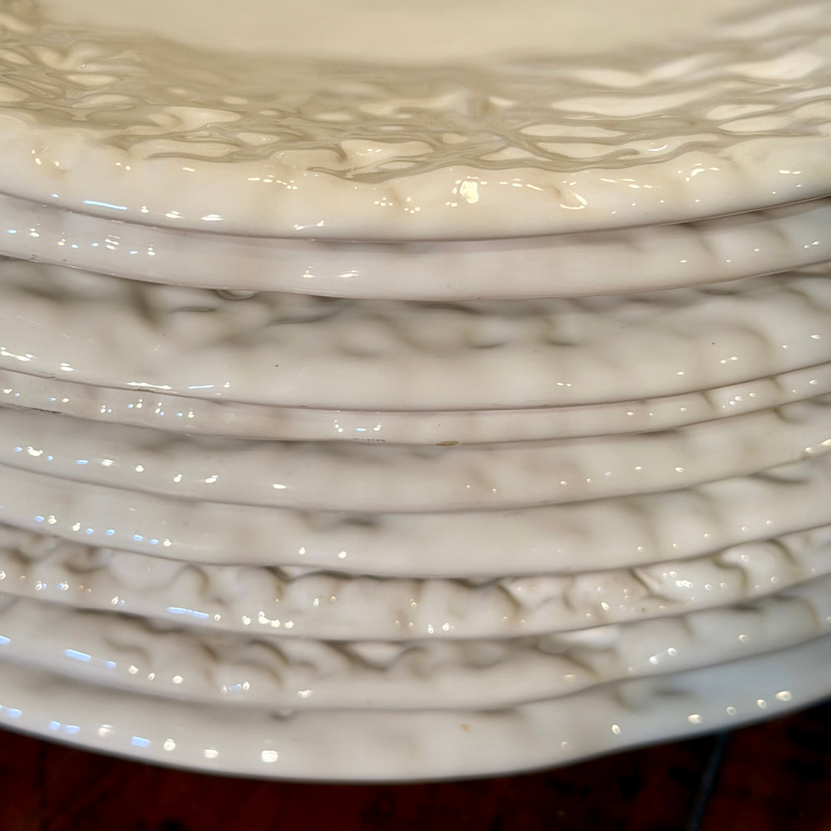Vintage Bordallo Pinheiro White Cabbage Chargers | Set of 11 | Made in Portugal | 11.5"D