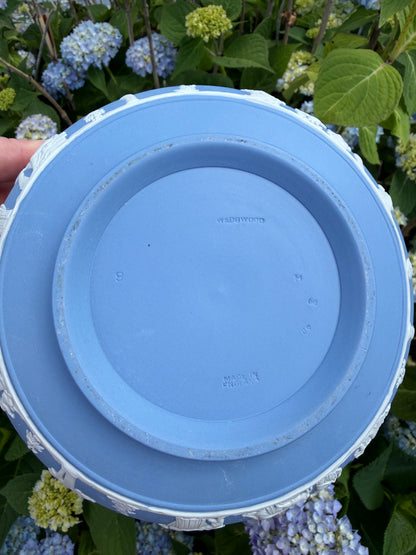 Vintage Cream Color on Lavender (Pale Blue) Jasperware 8” Bowl by Wedgwood