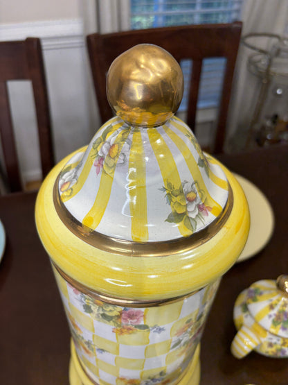 Vintage Mackenzie Childs Dandy Lion 17 1/4” tall lidded canister!