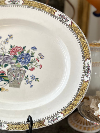 Large Antique Copeland England Platter Bespoke Pattern For Davis Collamore 5th Avenue - Circa 1911-1920’s