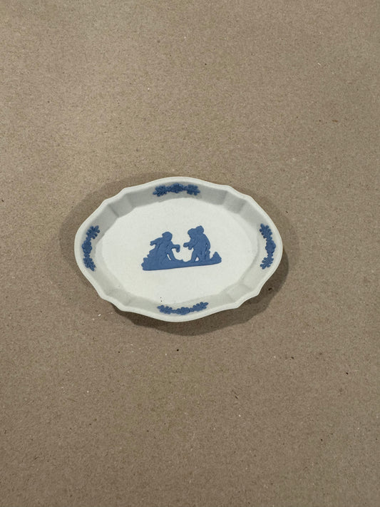 Wedgwood white and blue oval dish