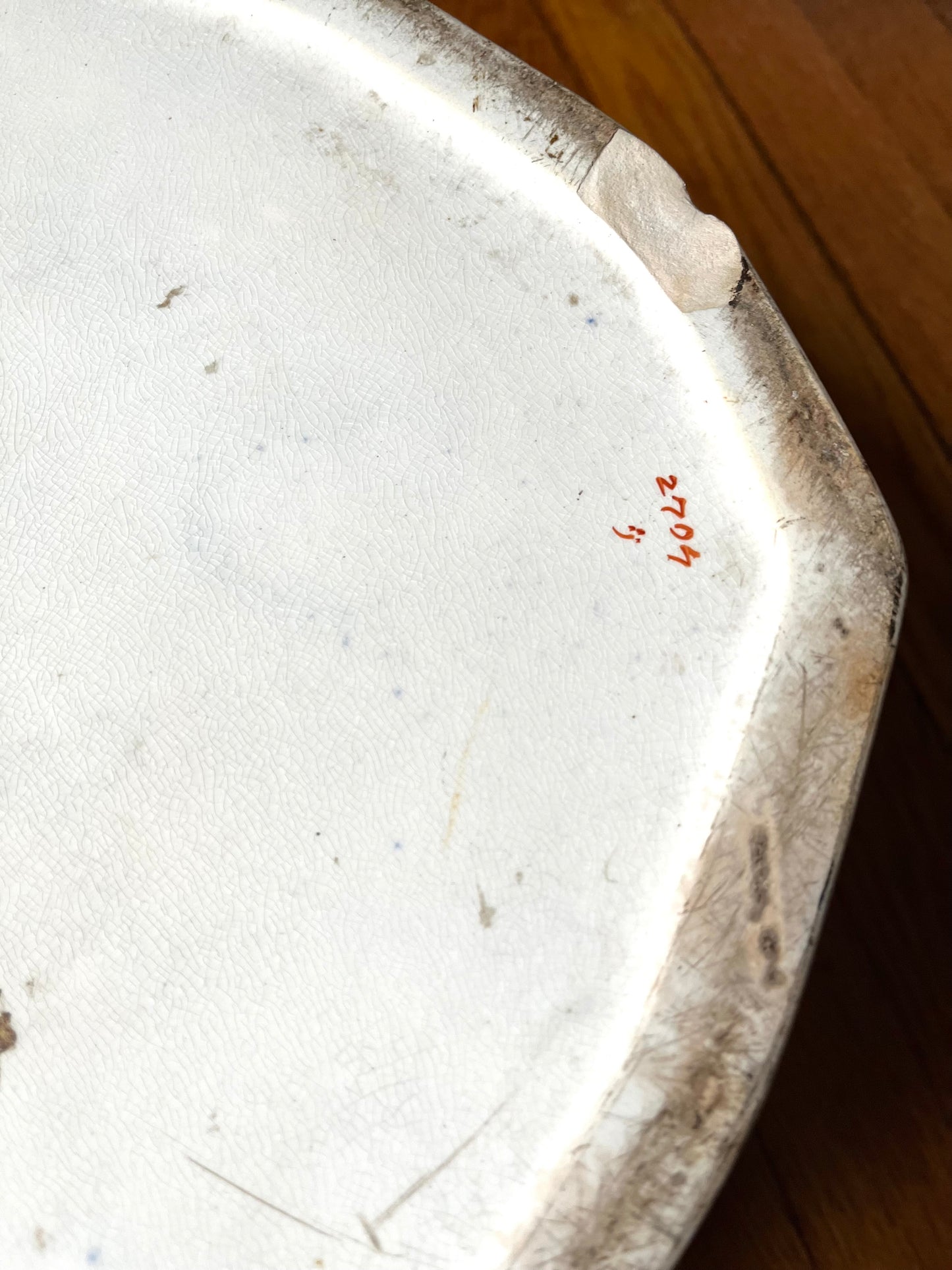 Exceptional Antique 1860-1890 Ashworth Bros. England Large Indian Tree Transferware Planter / Cachepot / Footbath