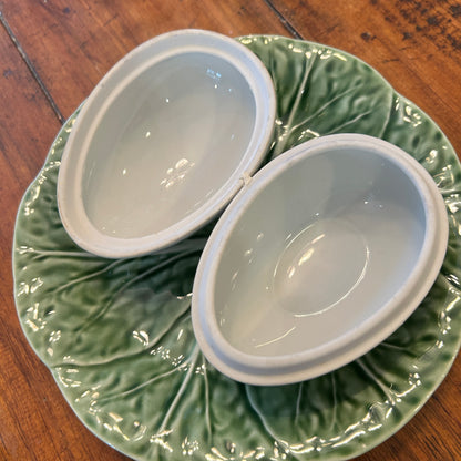 Beautiful Teissonniere  French Limoges chinoiserie colorful rose canton oval egg jar with lid