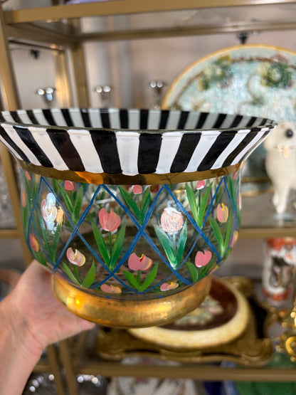 Vintage Mackenzie Childs handpainted vase!