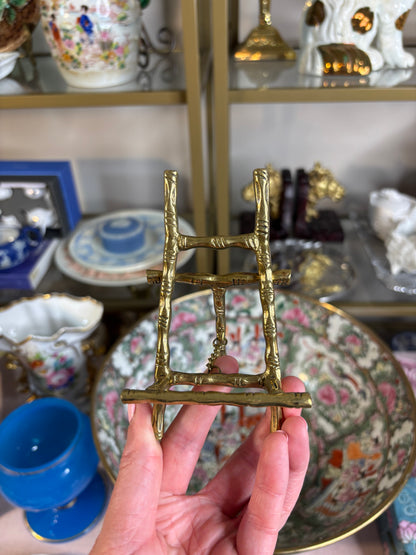 Reserved! Mini brass bamboo style easel!