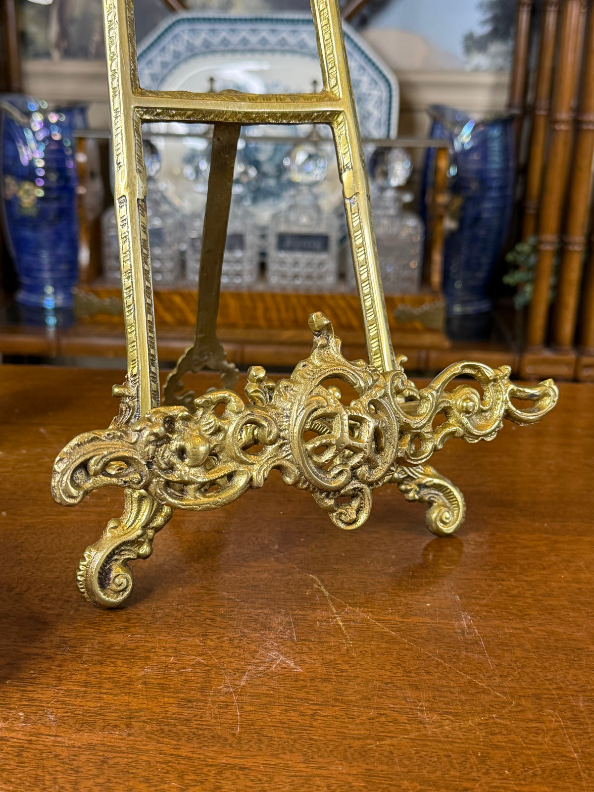 Vintage Inspired - Solid Brass Large 16” H × 8” W × 7.5” D | Art/Photo/Plate Easel Stand