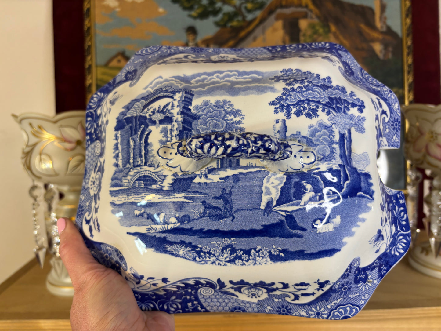 Stunning large Spode Blue Italian lidded tureen!