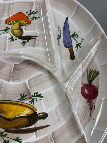 Italian divided serving dish with mushroom!