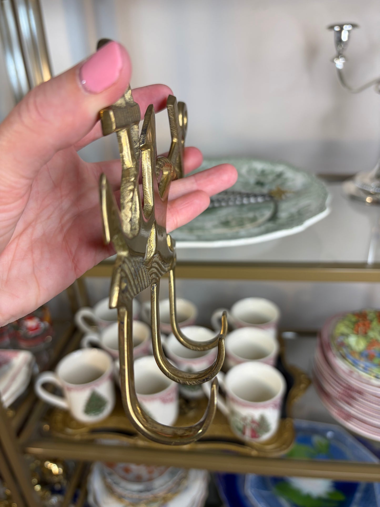 Lovely vintage brass anchors hook!