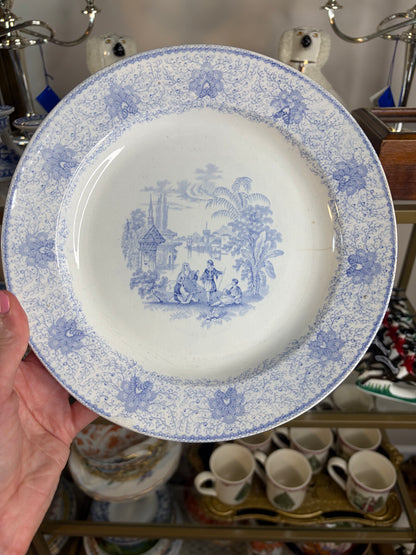 Antique William Adams & Sons "Persia" light blue transferware plate! As is!