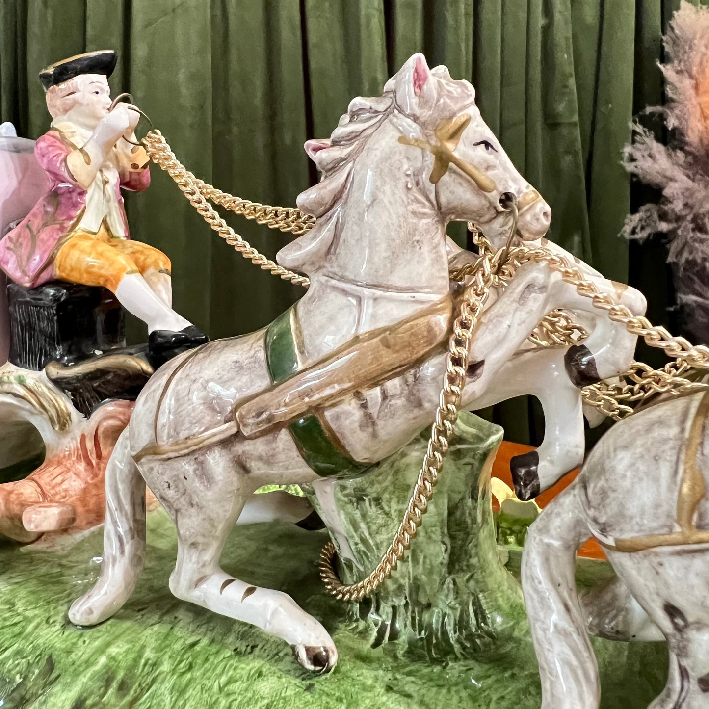 Capodimonte Porcelain Horse Drawn Royal Carriage