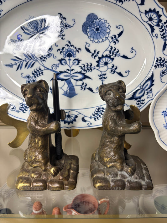 Vintage Levenger bronze dog pen holder! Two available; sold separately!