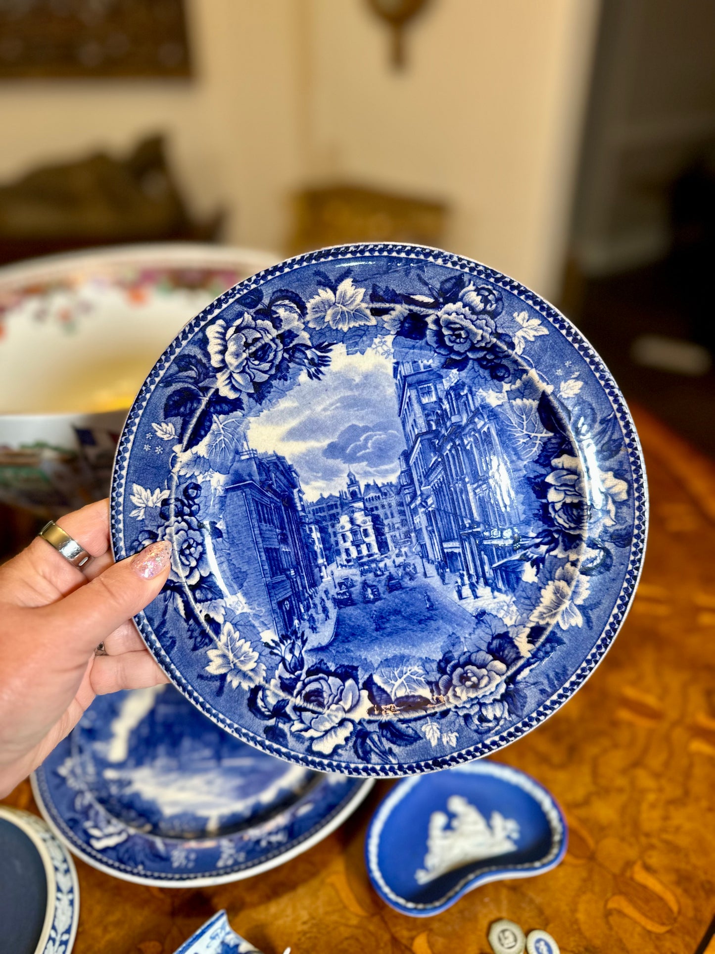 Antique Wedgwood Historical Blue Plates (c. 1899) – Boston & Albany – Sold Individually