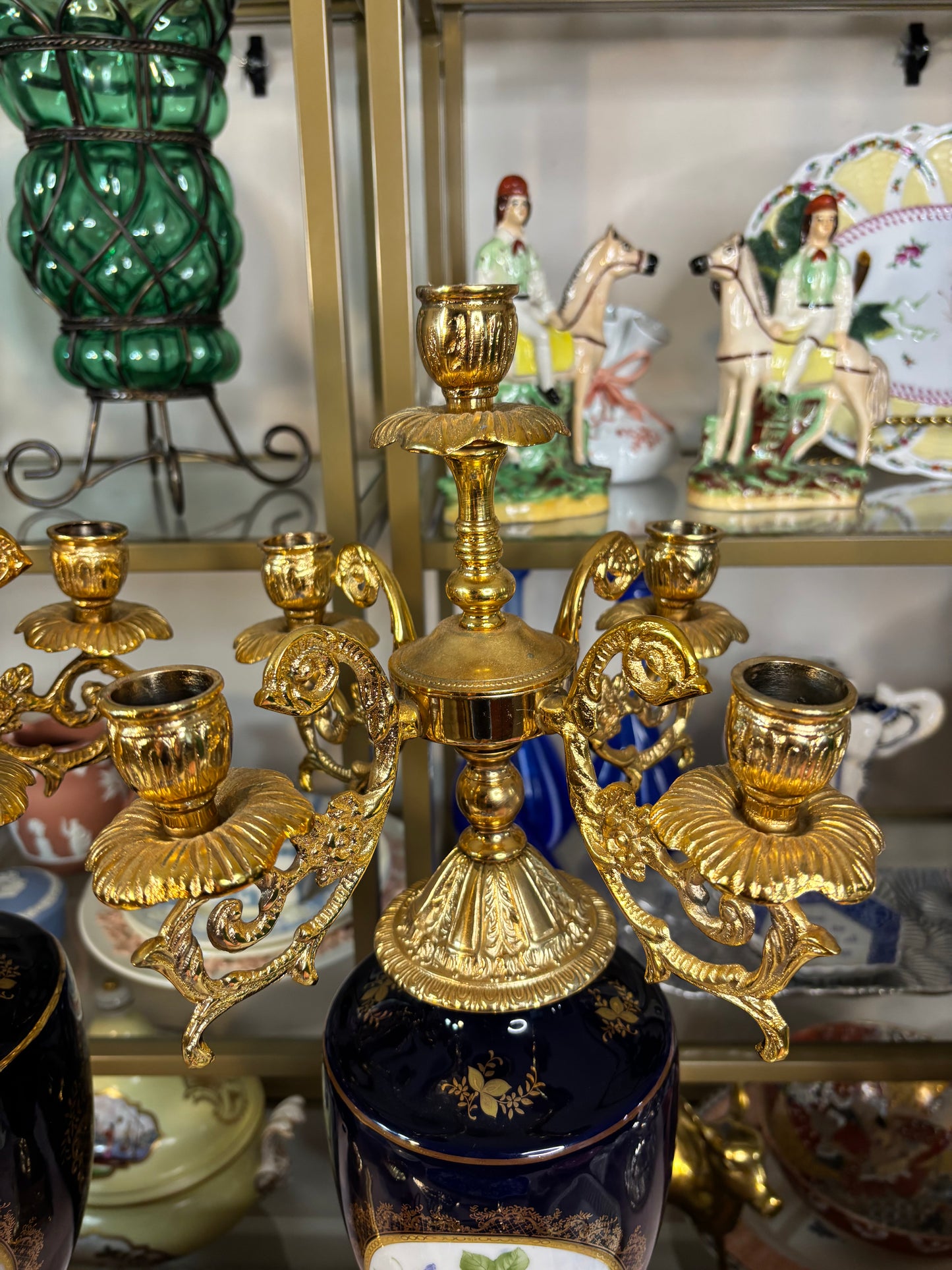 Stunning 22” candelabras French porcelain pair!