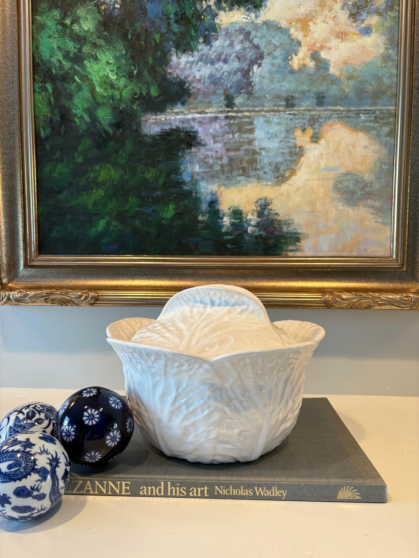 Large White Cabbage Covered Tureen
