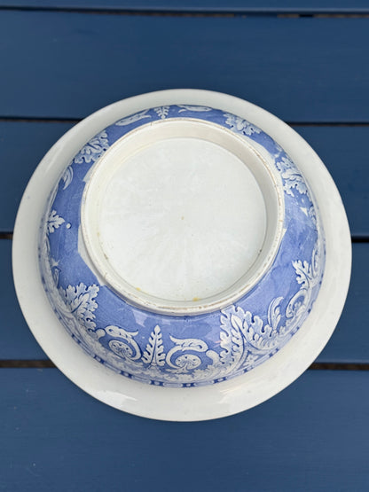 XLarge 12.5"D Elkin, Knight & Bridgwood "Etruscan" Blue & White Wash Bowl | c.1830 | Style DA4468