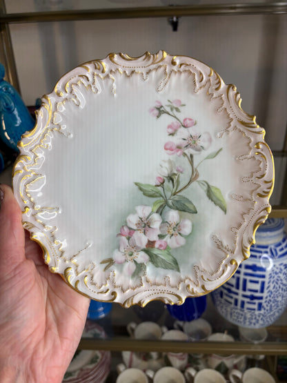 Gorgeous Limoges plate set with gold and florals! As is!
