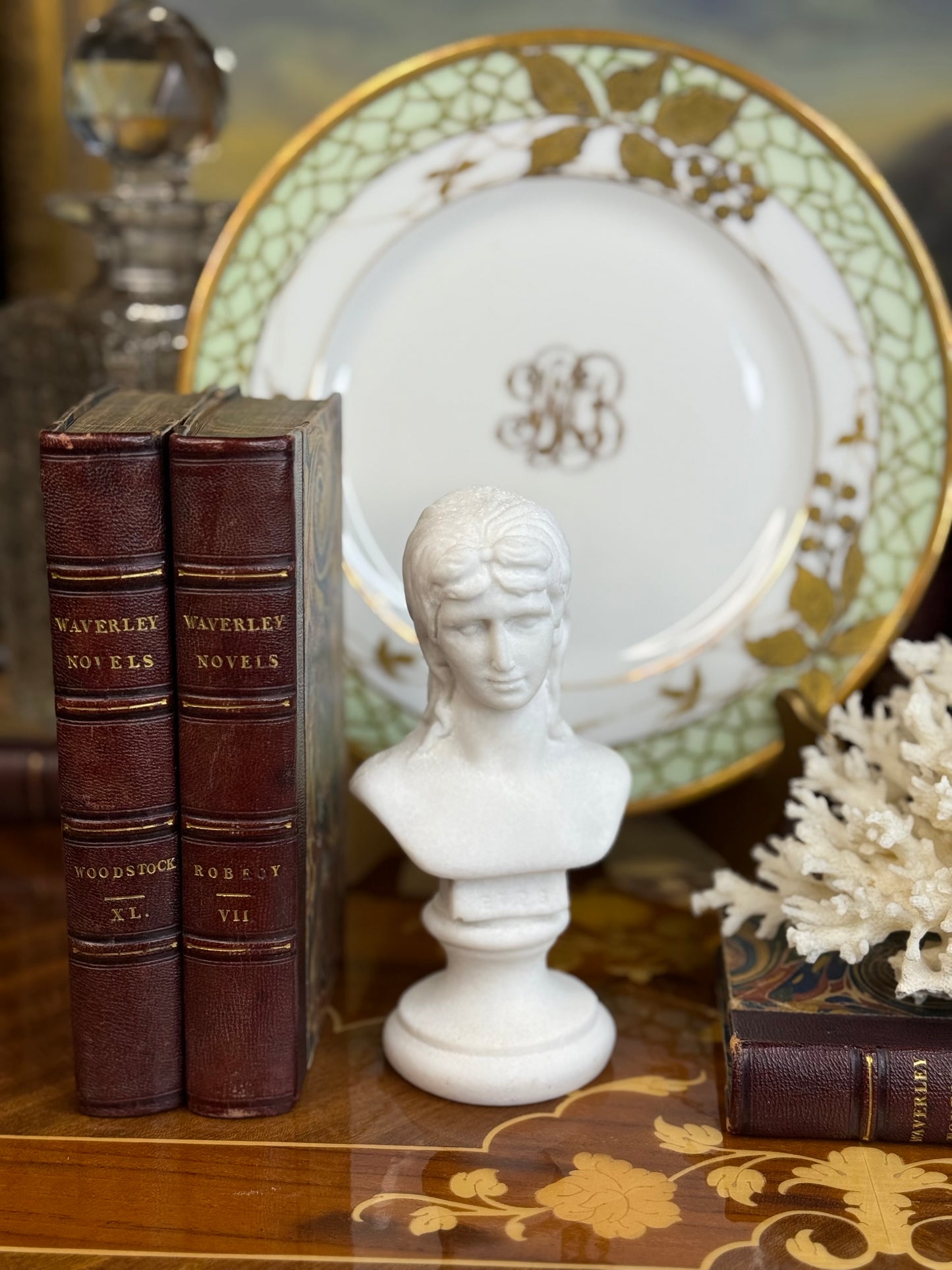 6” Italian White Marble Bust | Classical Sculpture Accent